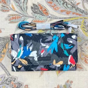Vera Bradley Splash Floral Print Crossbody Wallet READ